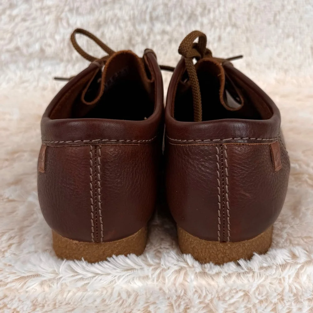 Clarks Wallabee brown leather lace up shoes-9